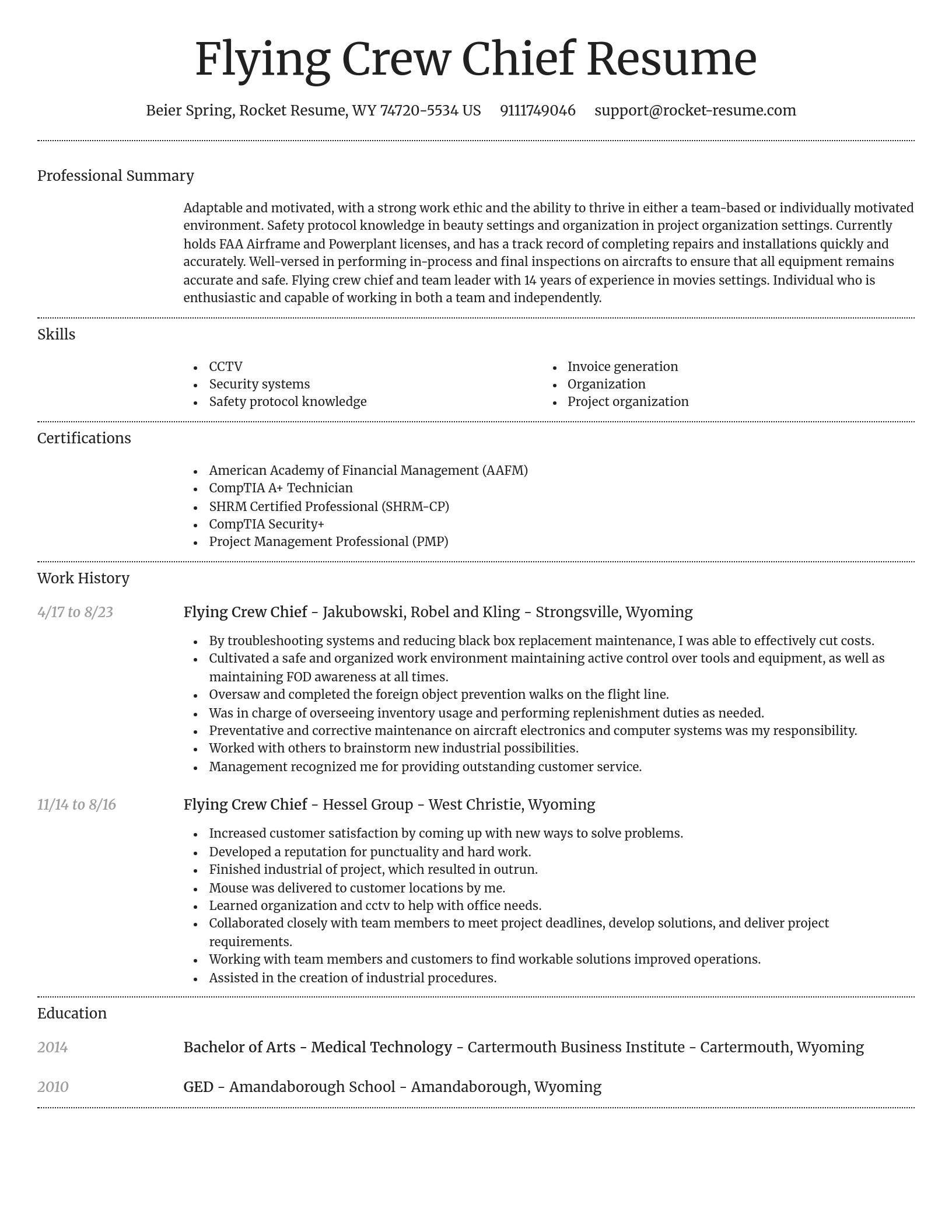 Dignified resume template