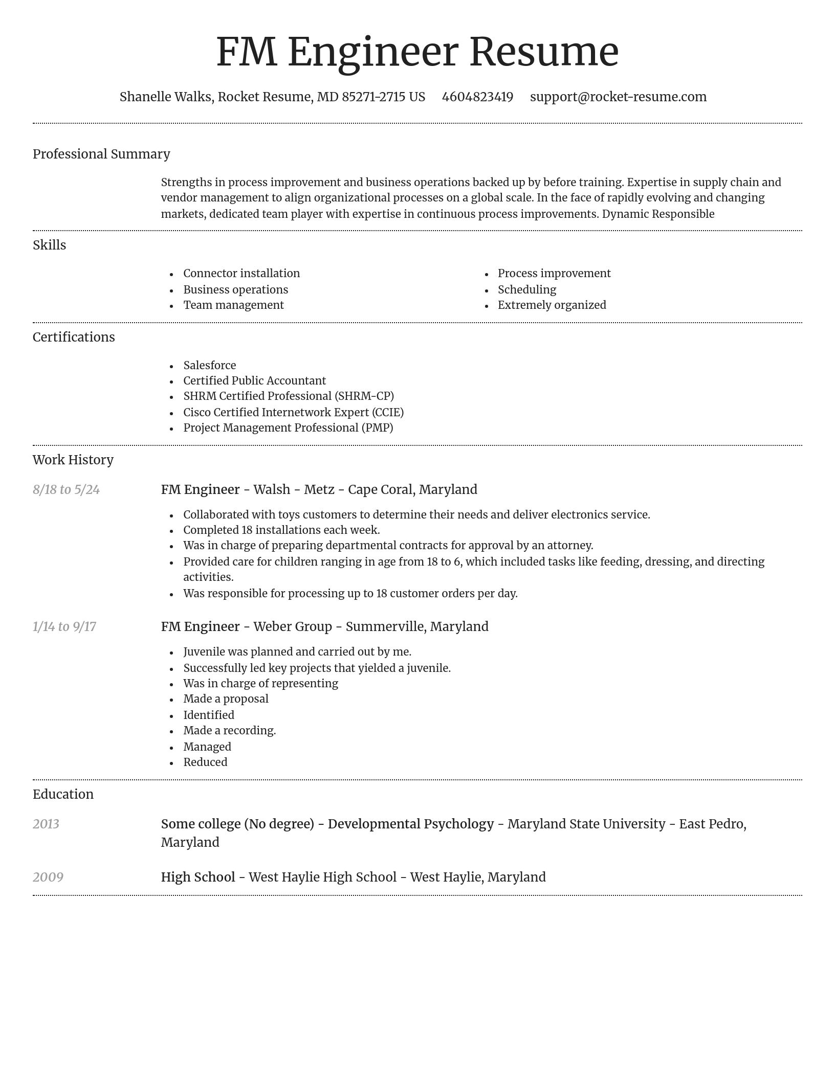 Dignified resume template