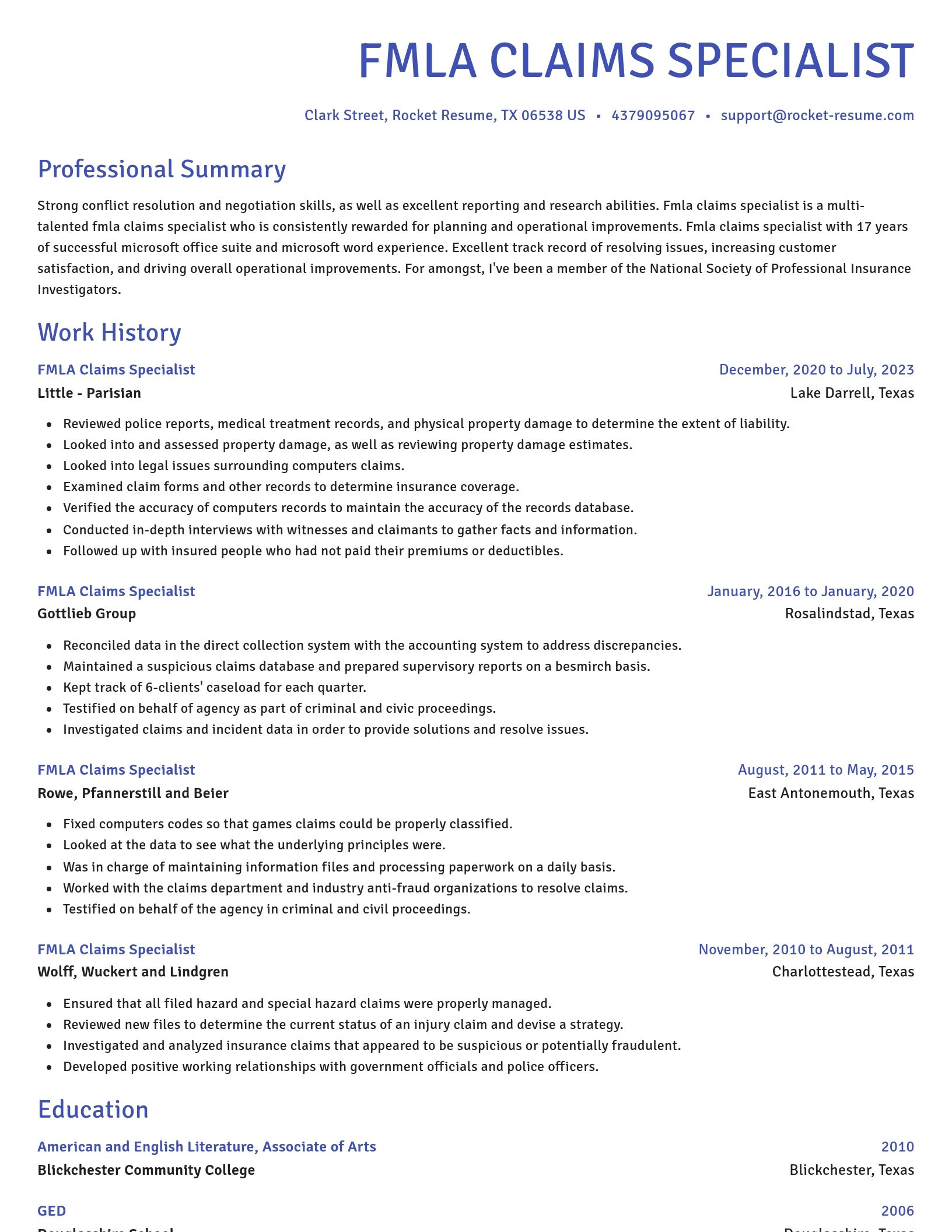 Novel resume template