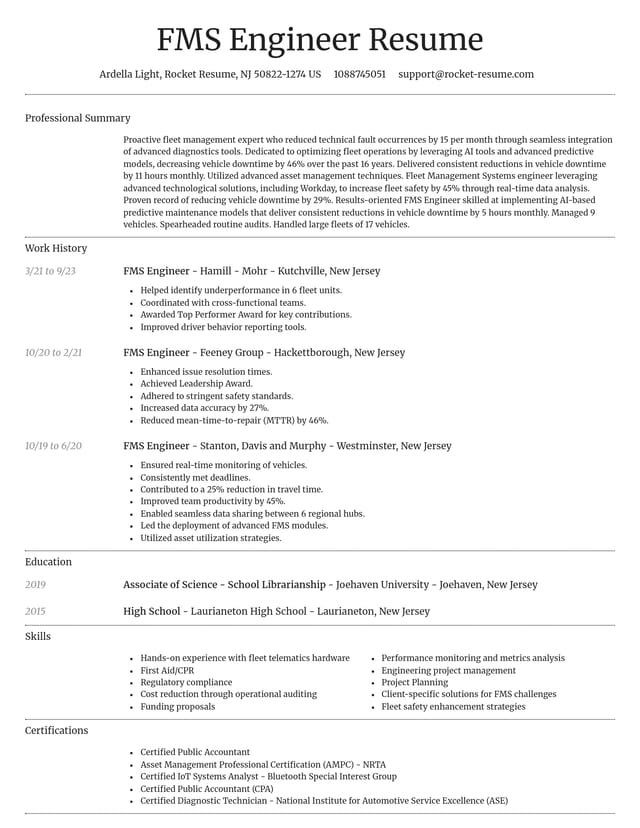 Dignified resume template