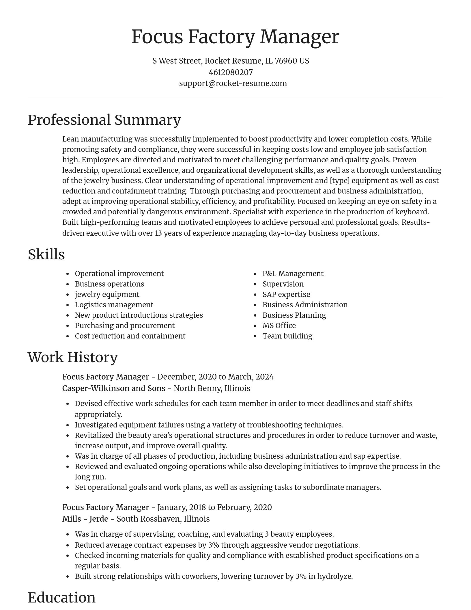 Focal Point resume template
