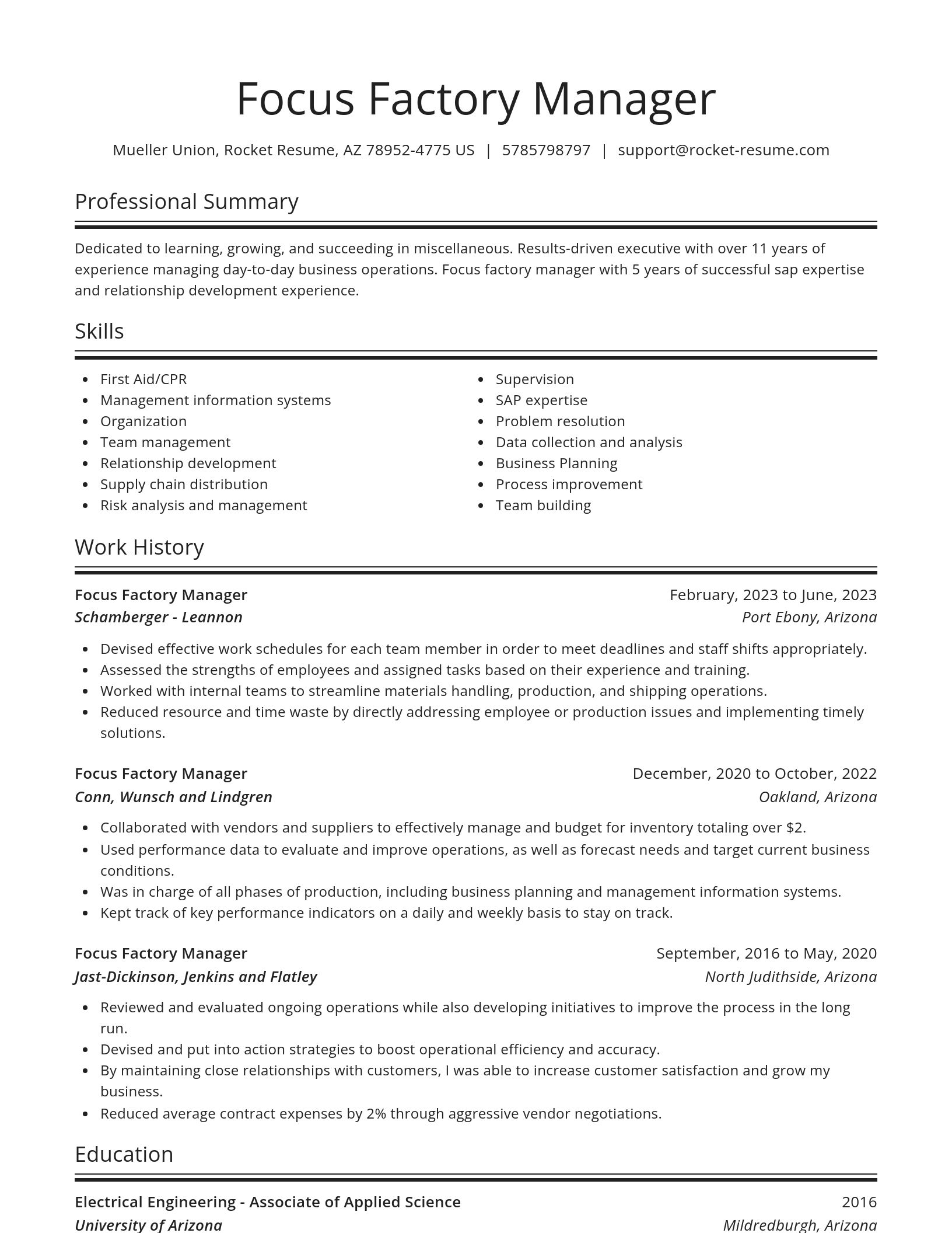 Spotlight resume template