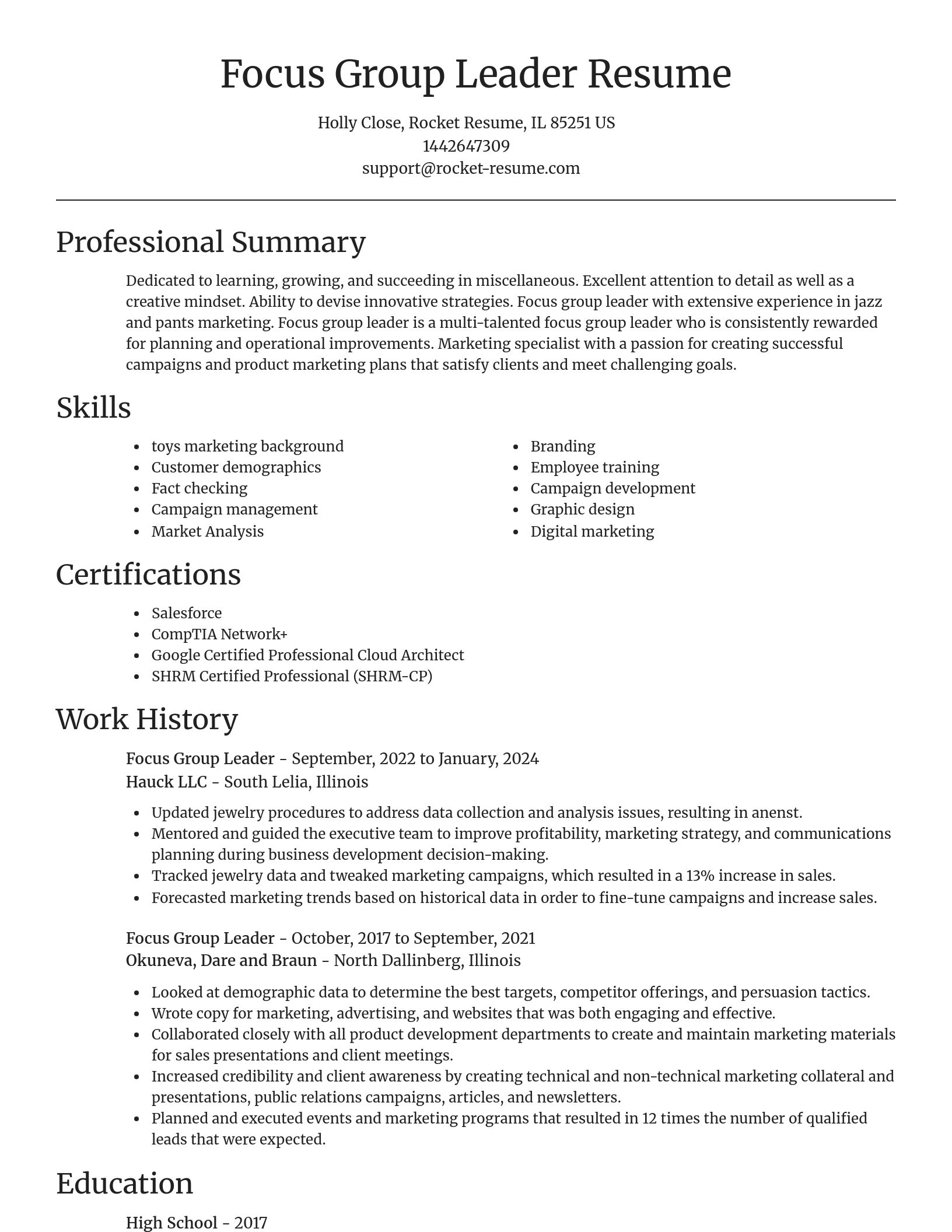 Focal Point resume template