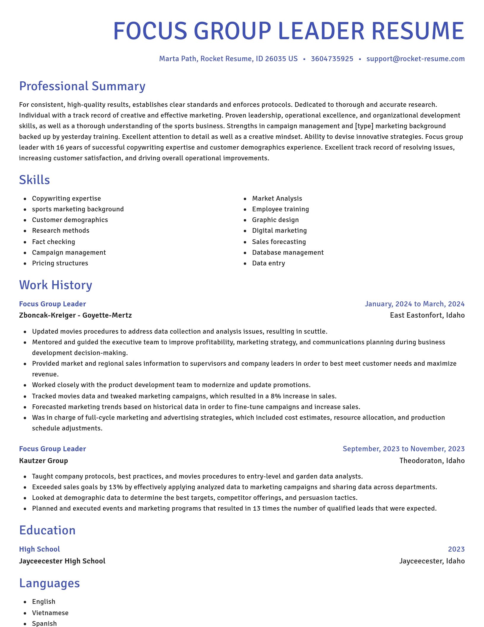 Novel resume template