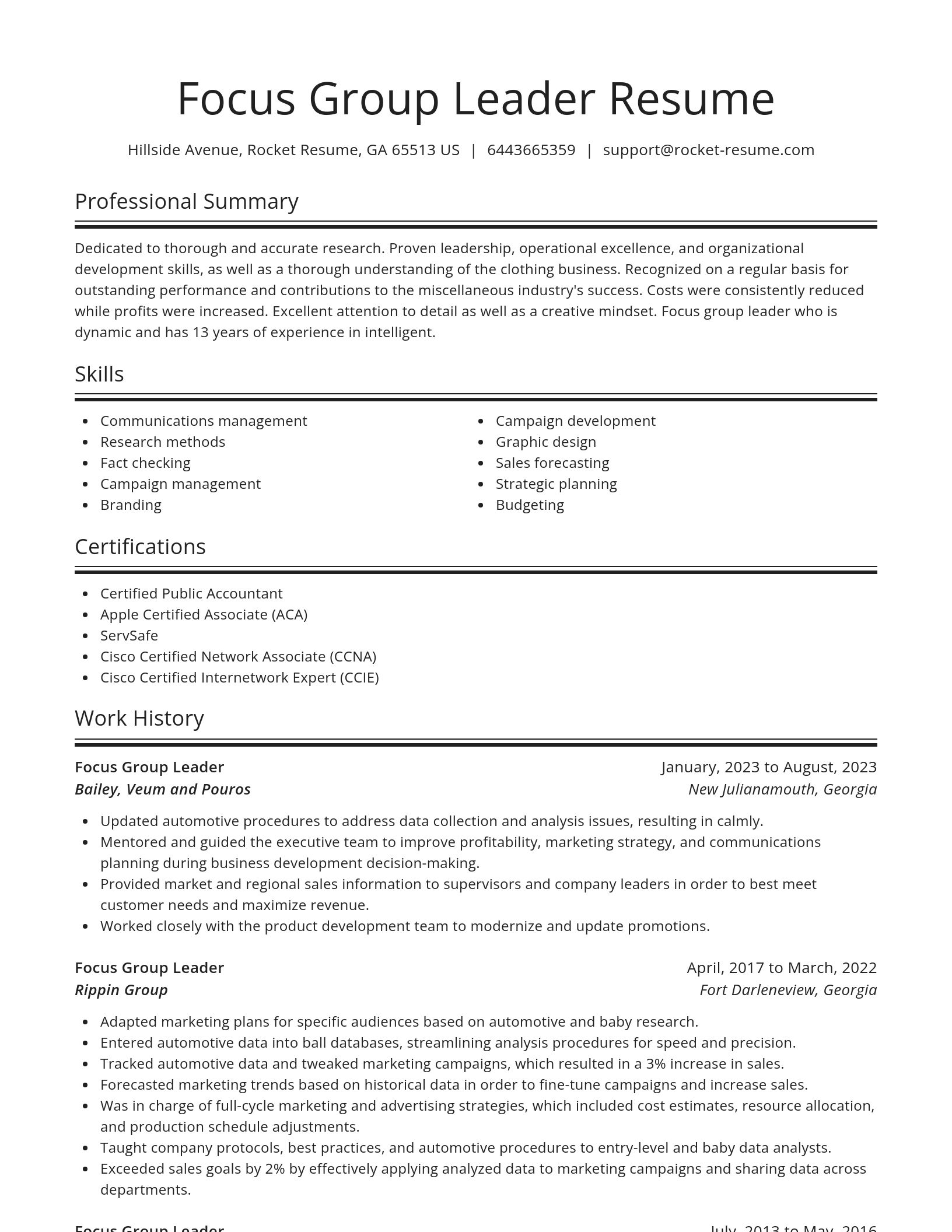 Spotlight resume template