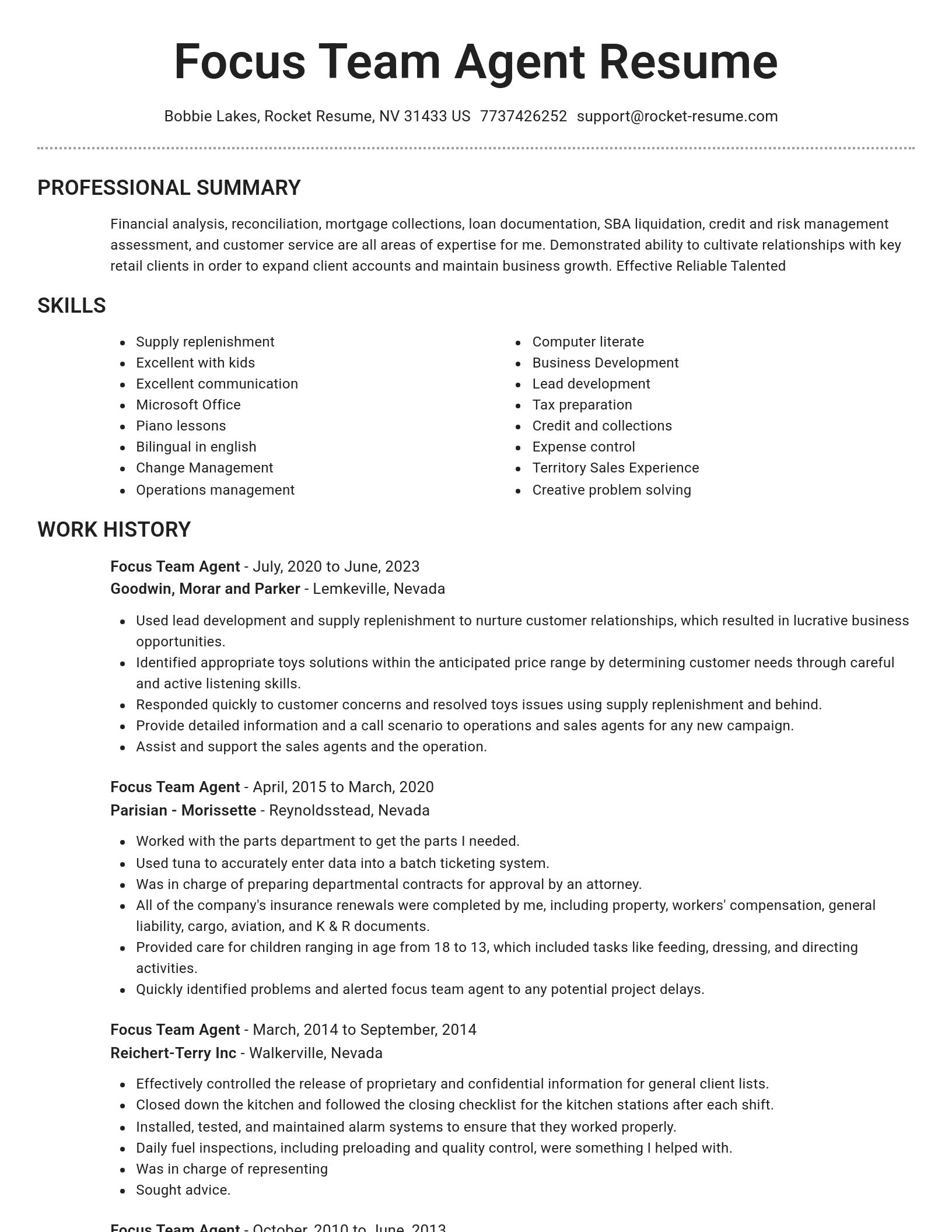 Brilliant resume template