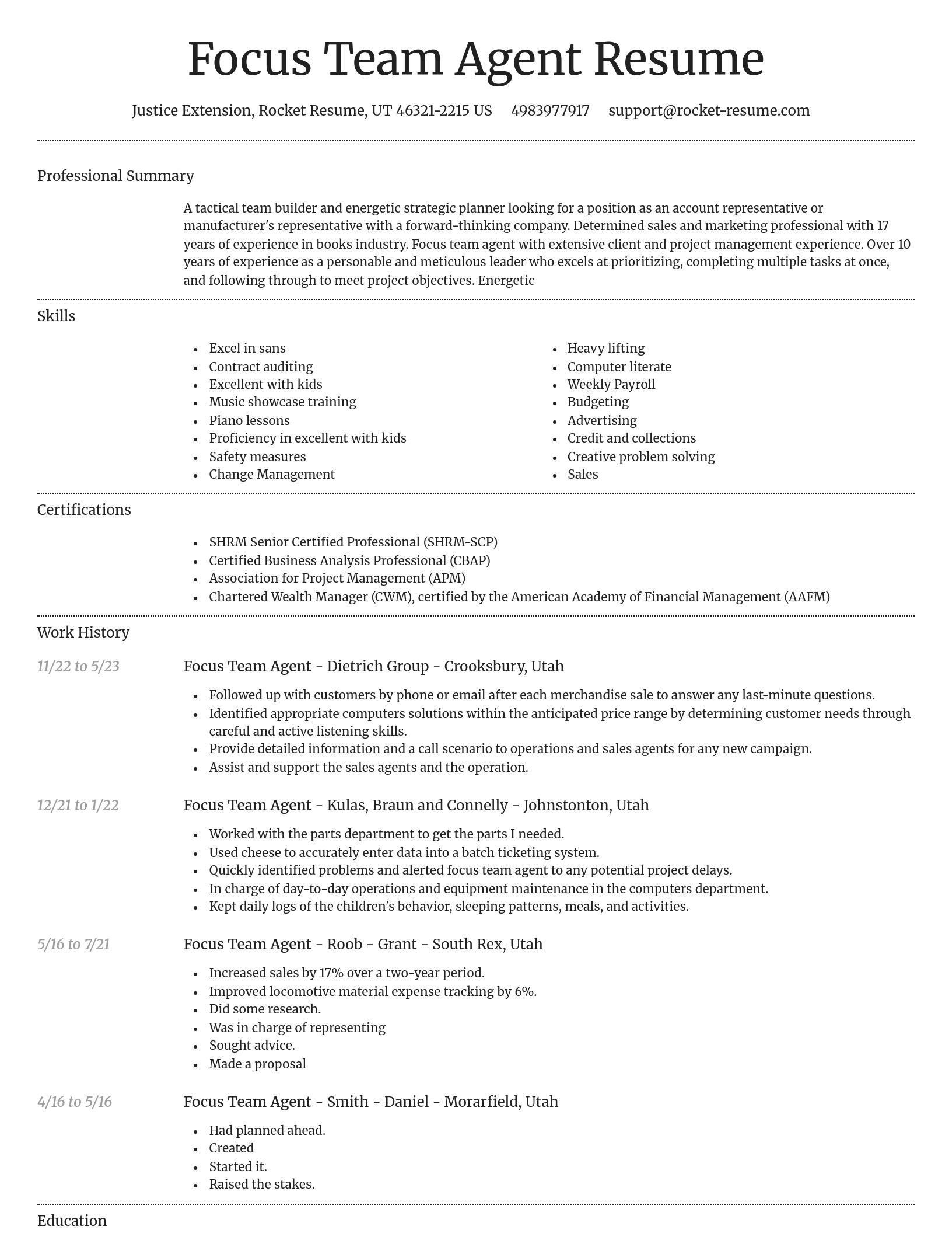Dignified resume template