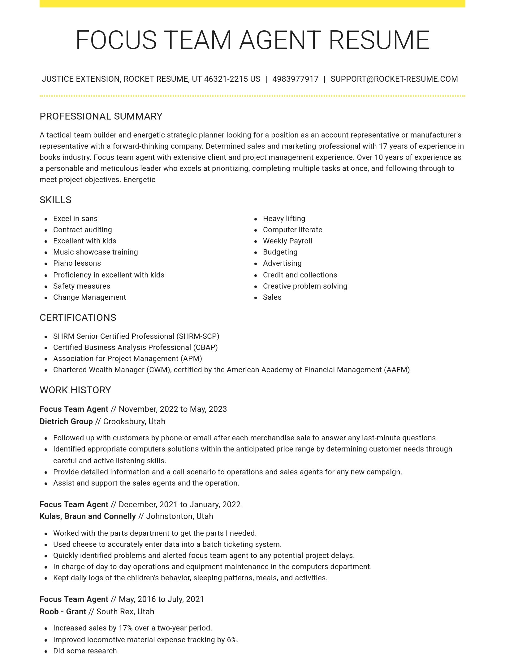 Grand resume template