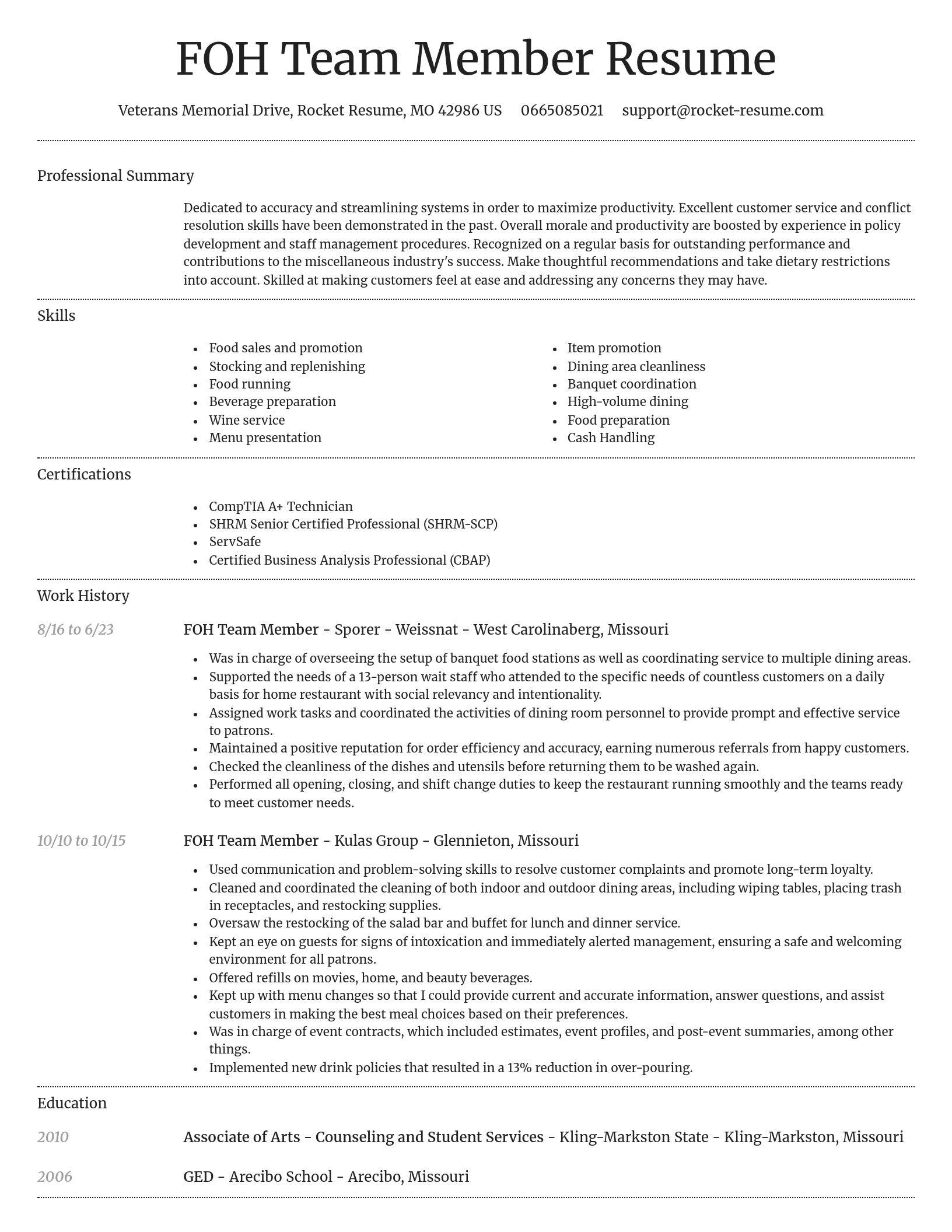 Dignified resume template