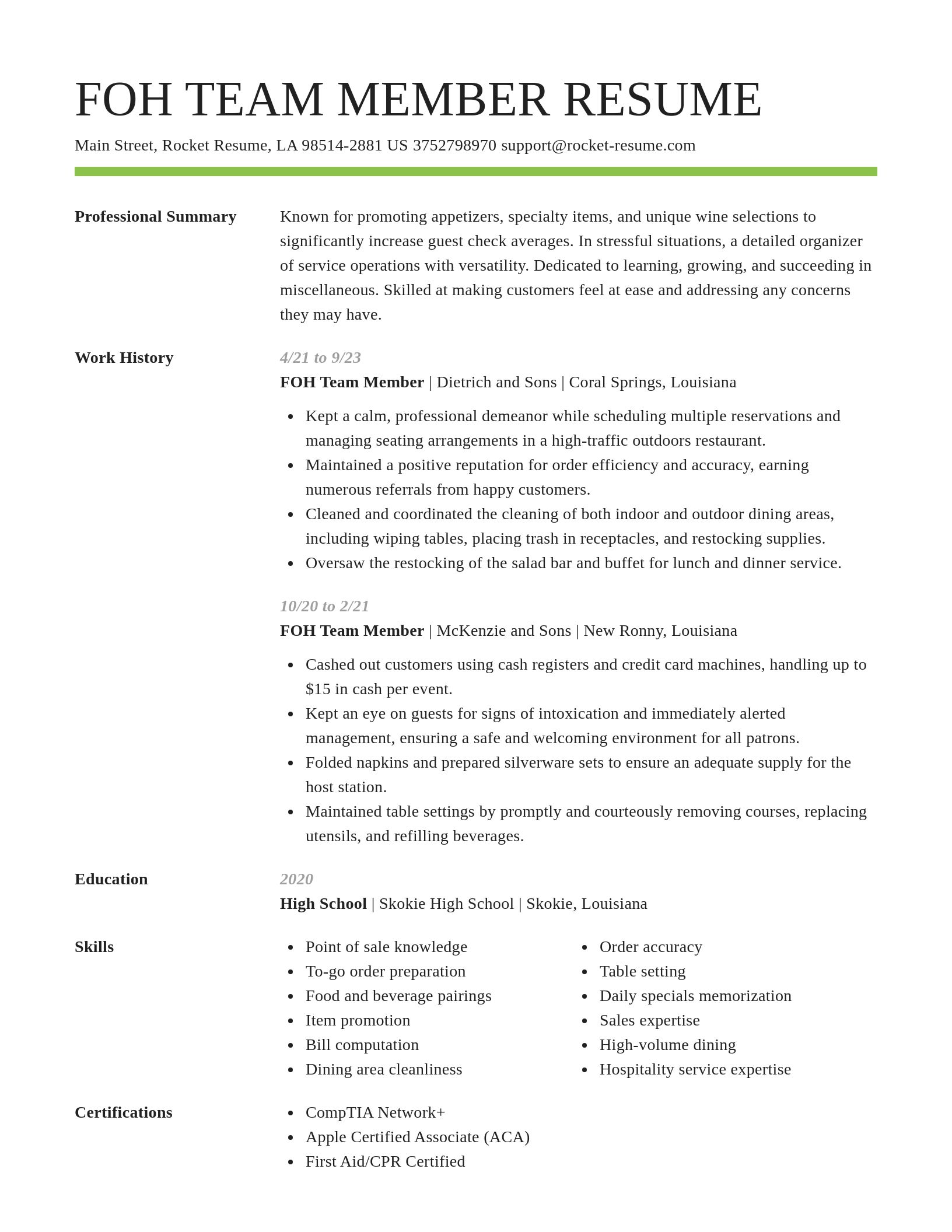 Smart resume template