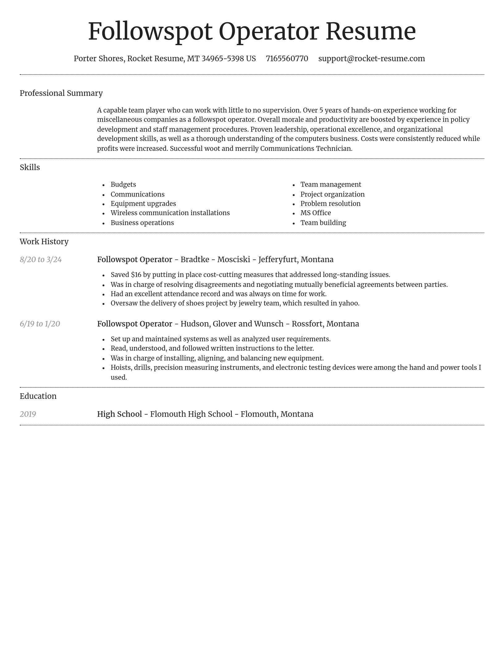 Dignified resume template