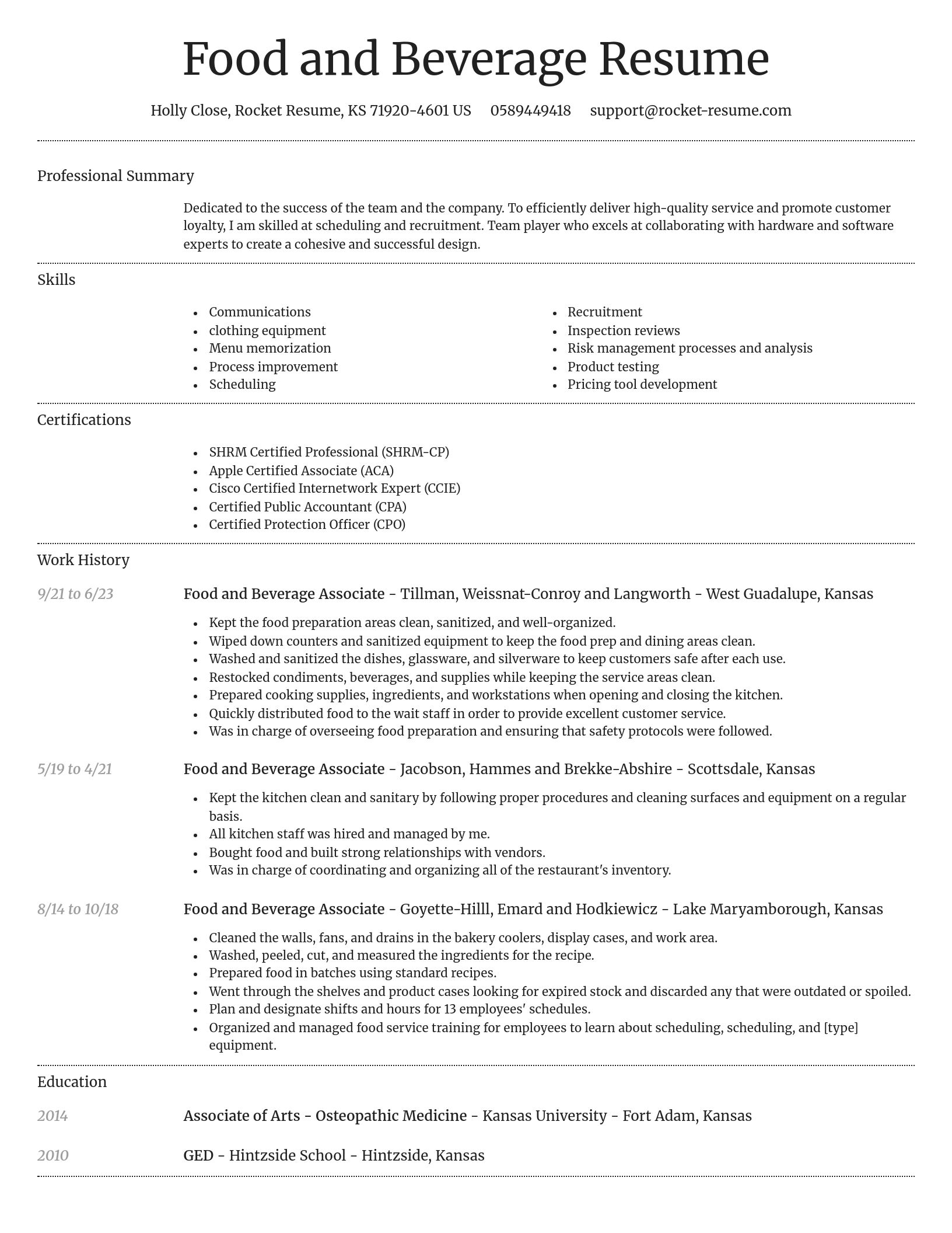 Dignified resume template