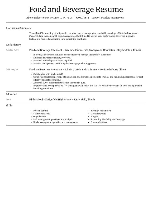 Dignified resume template