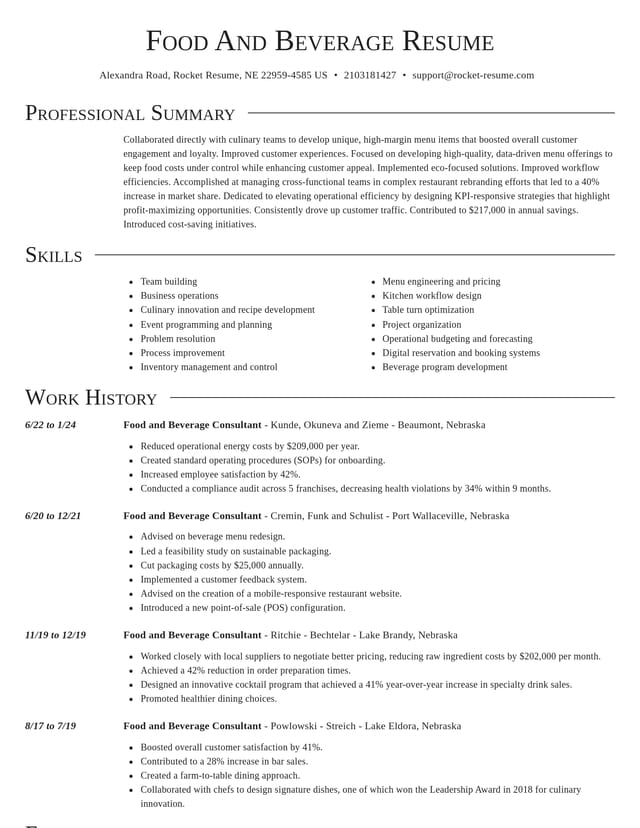 Director resume template