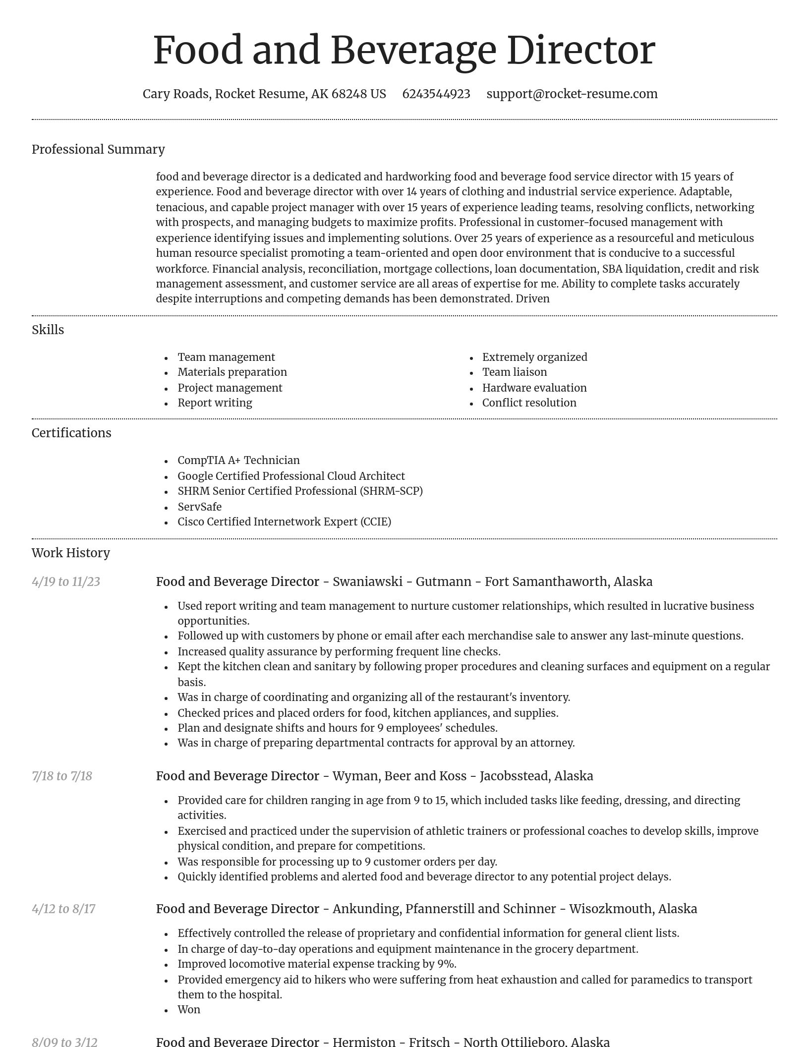 Dignified resume template