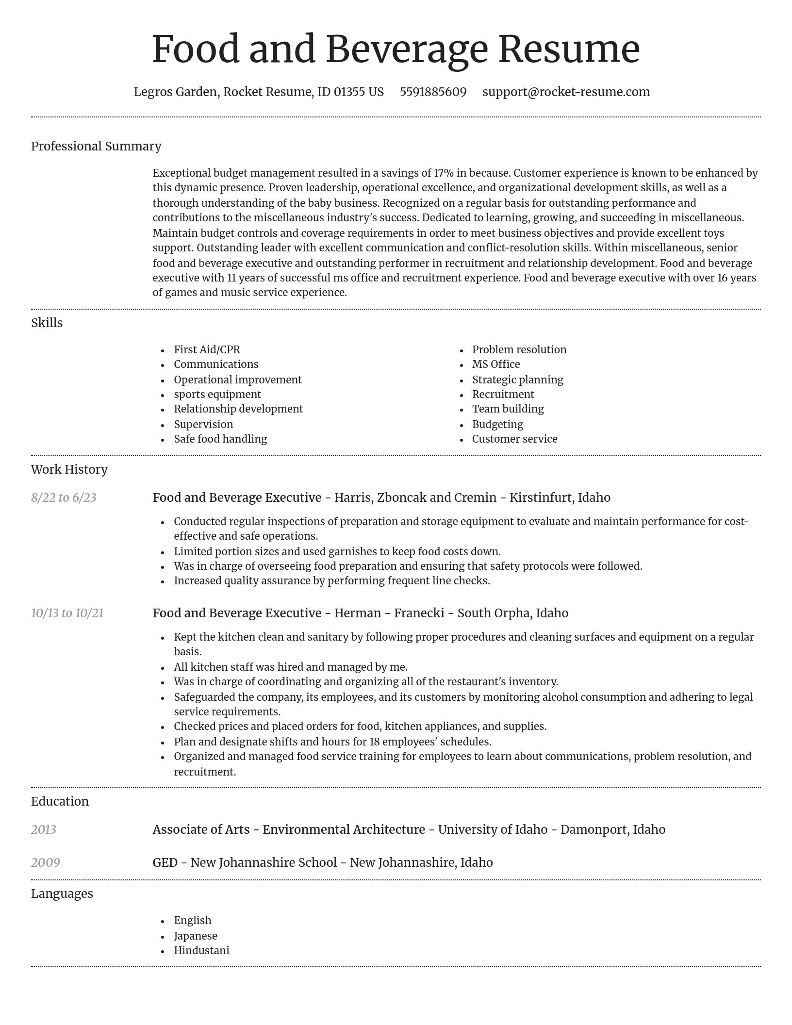 Dignified resume template