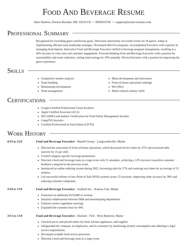 Director resume template