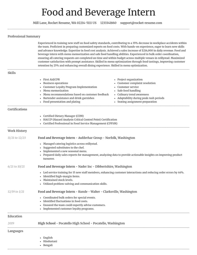 Dignified resume template
