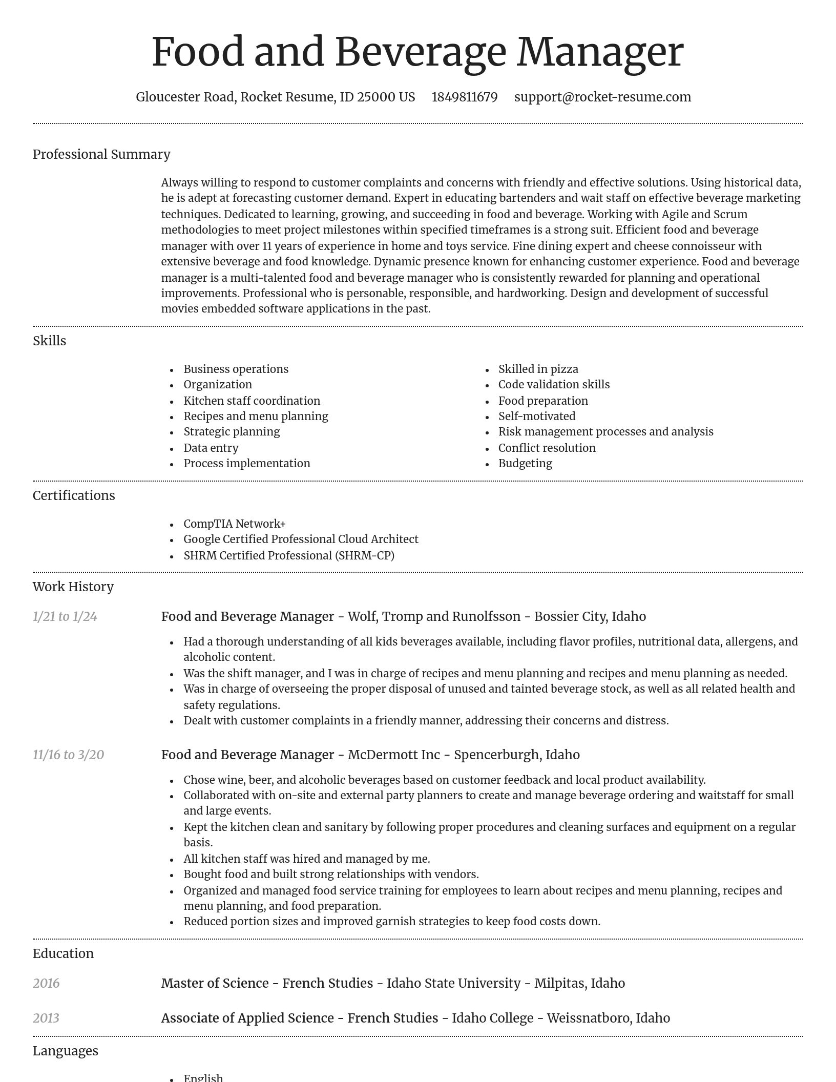 Dignified resume template