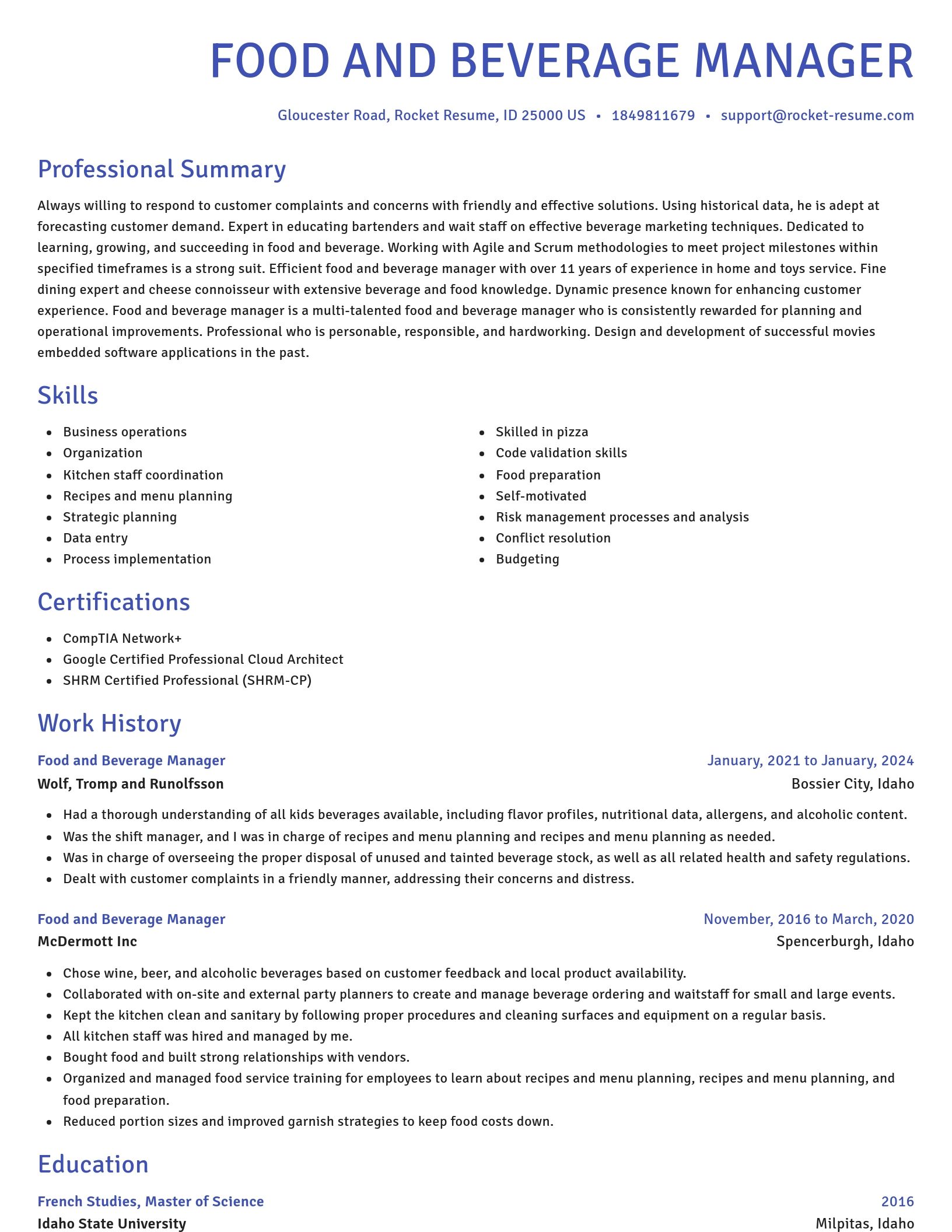 Novel resume template
