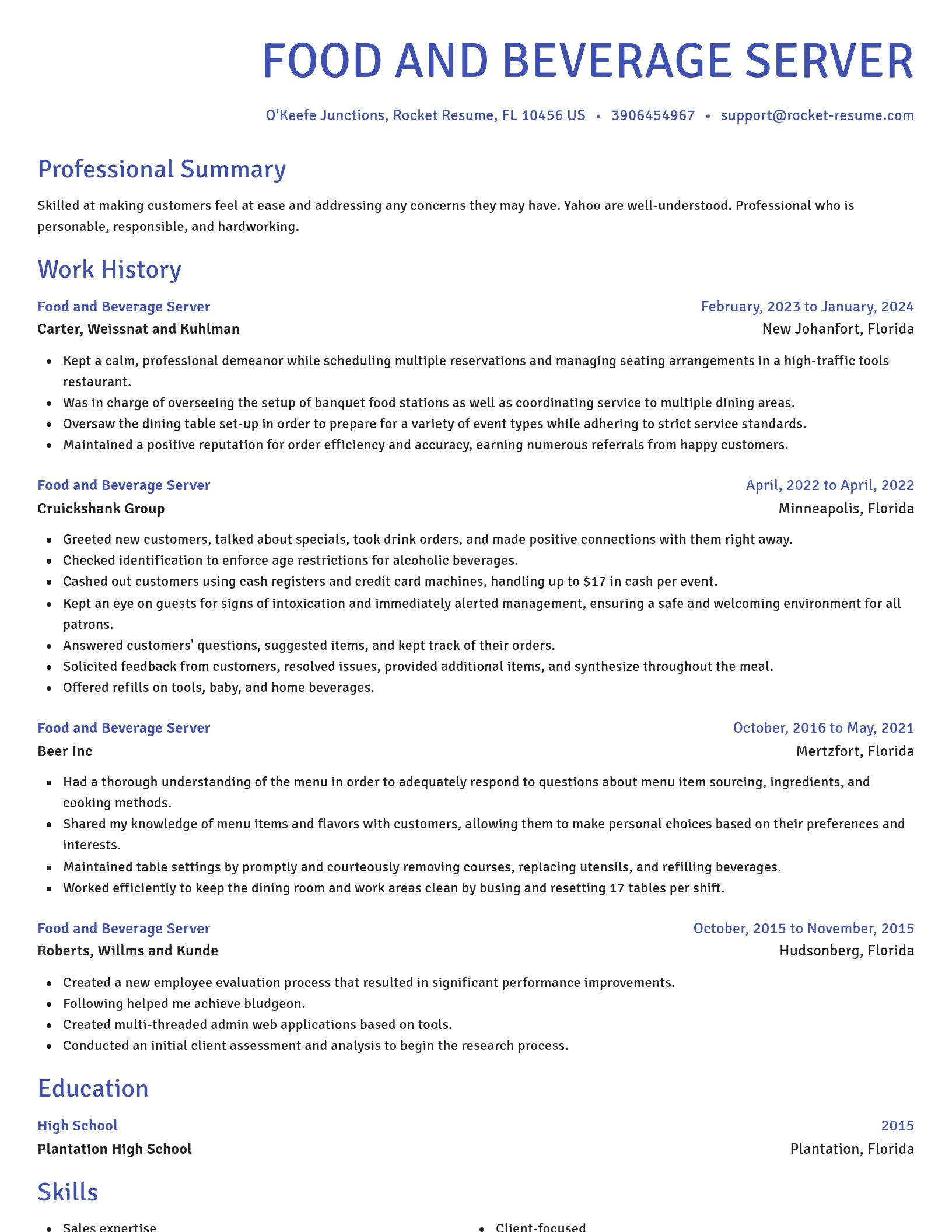 Novel resume template