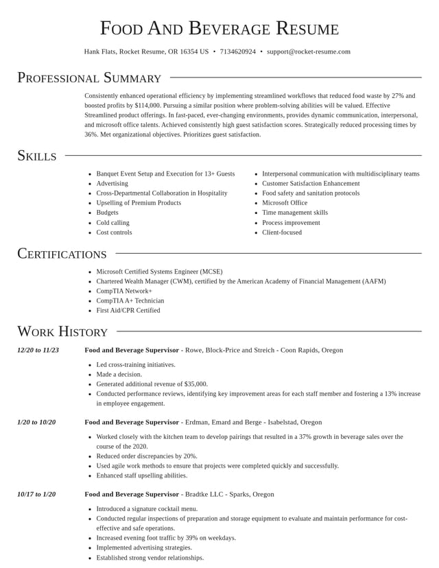 Director resume template