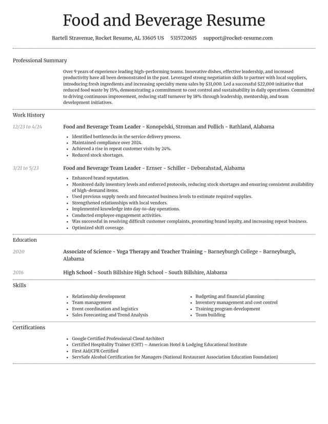 Dignified resume template