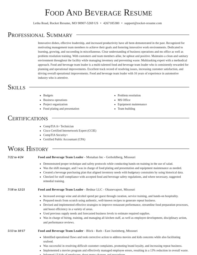Director resume template