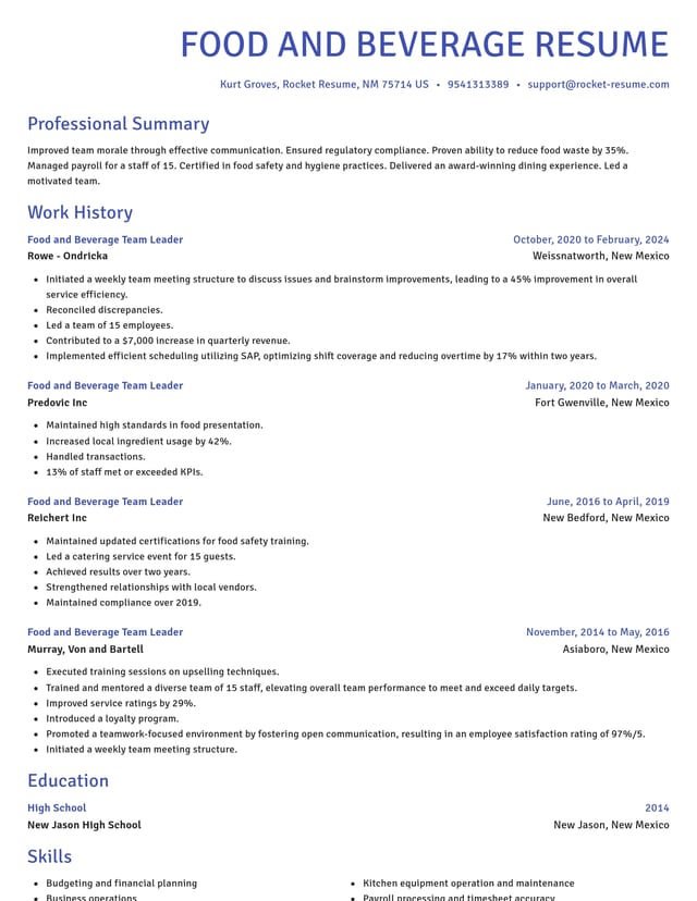 Novel resume template