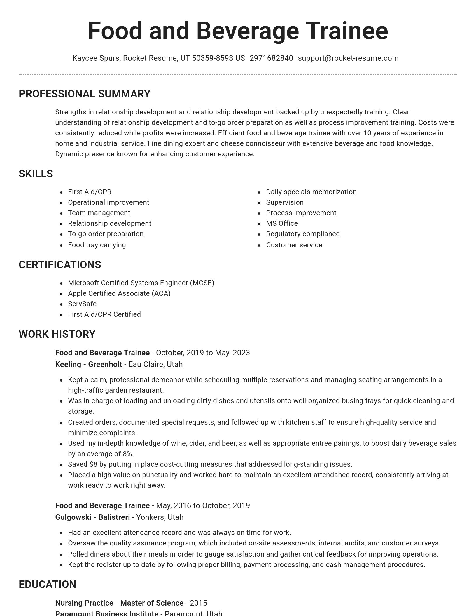 Brilliant resume template