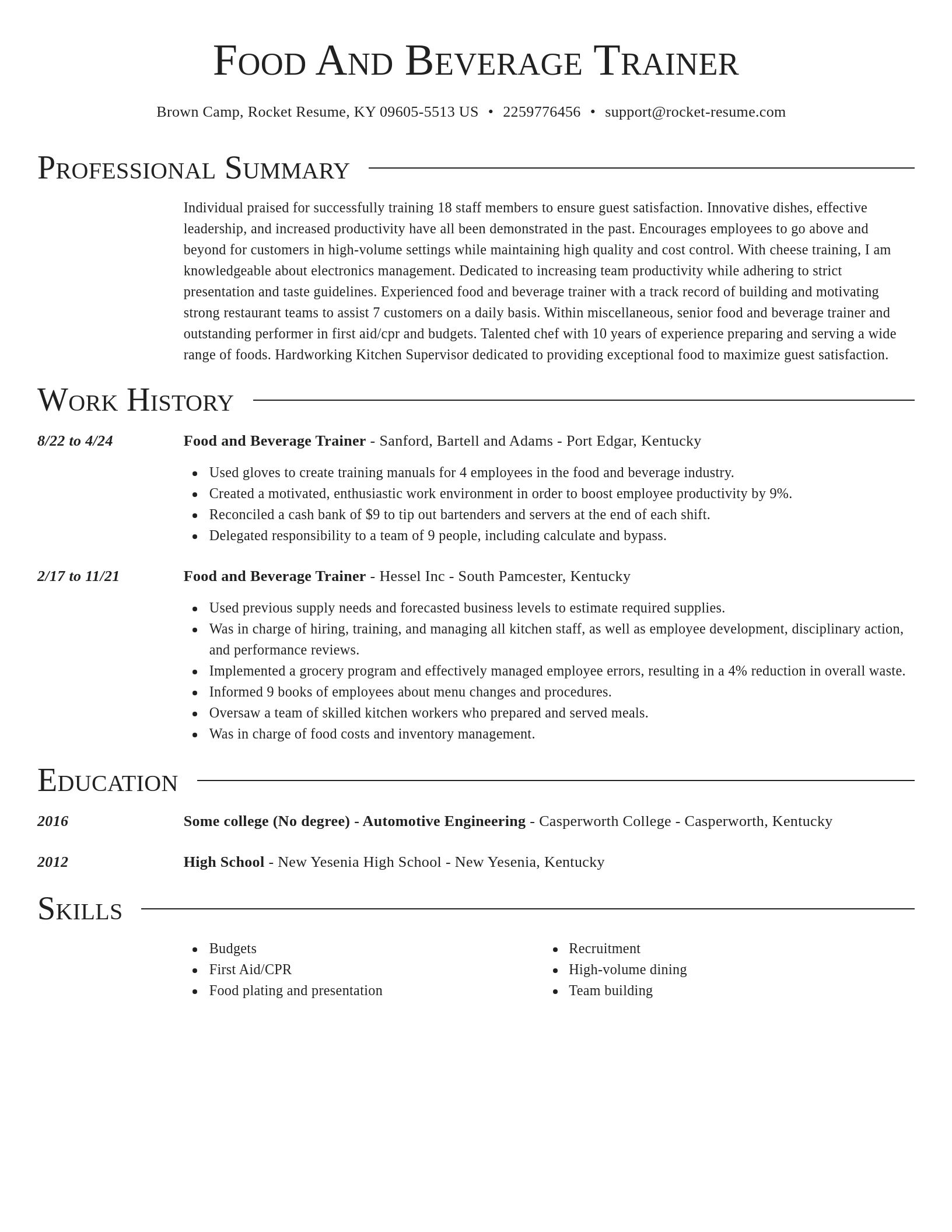 Director resume template