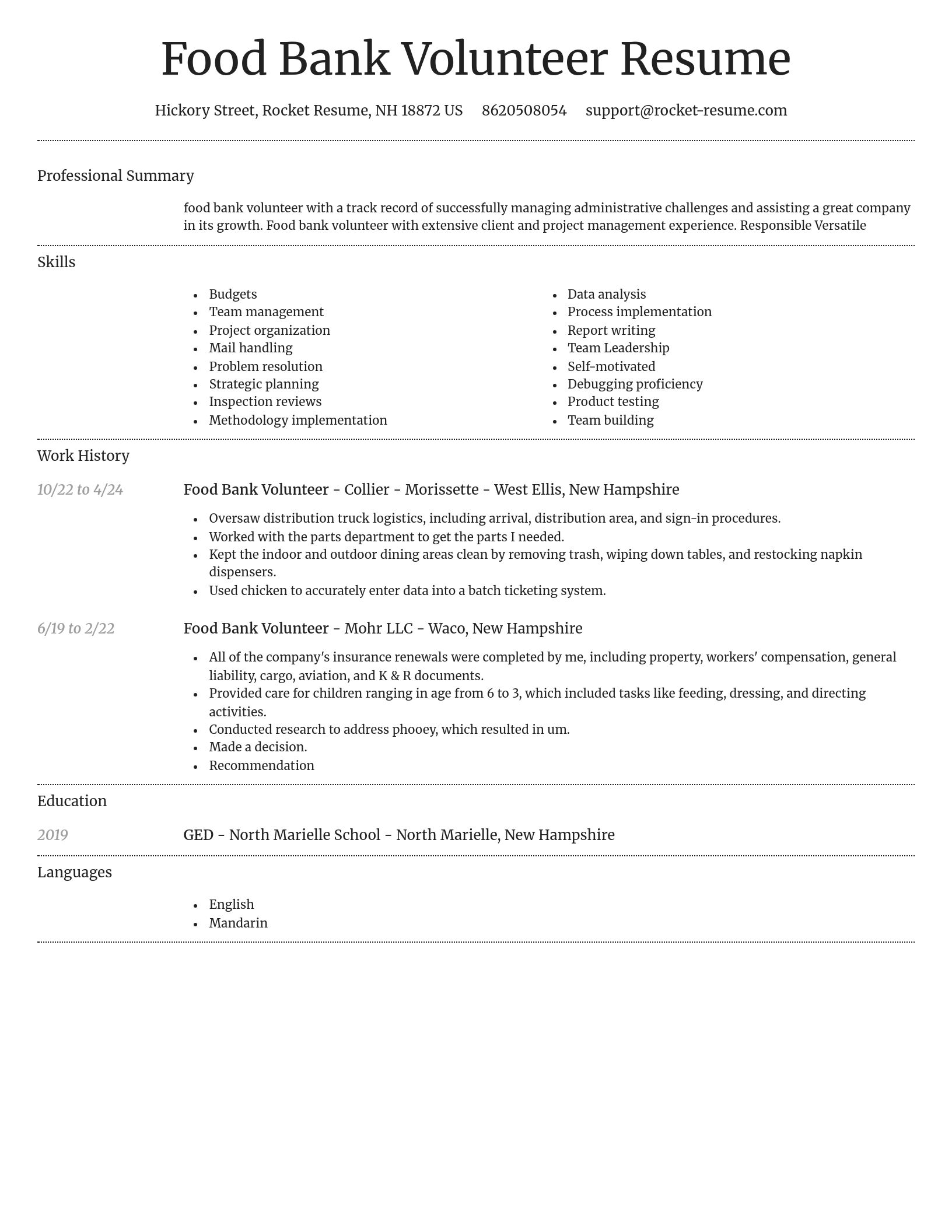 Dignified resume template