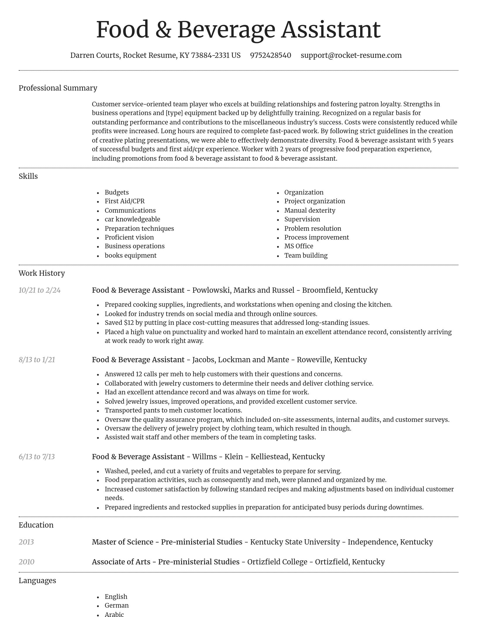 Dignified resume template