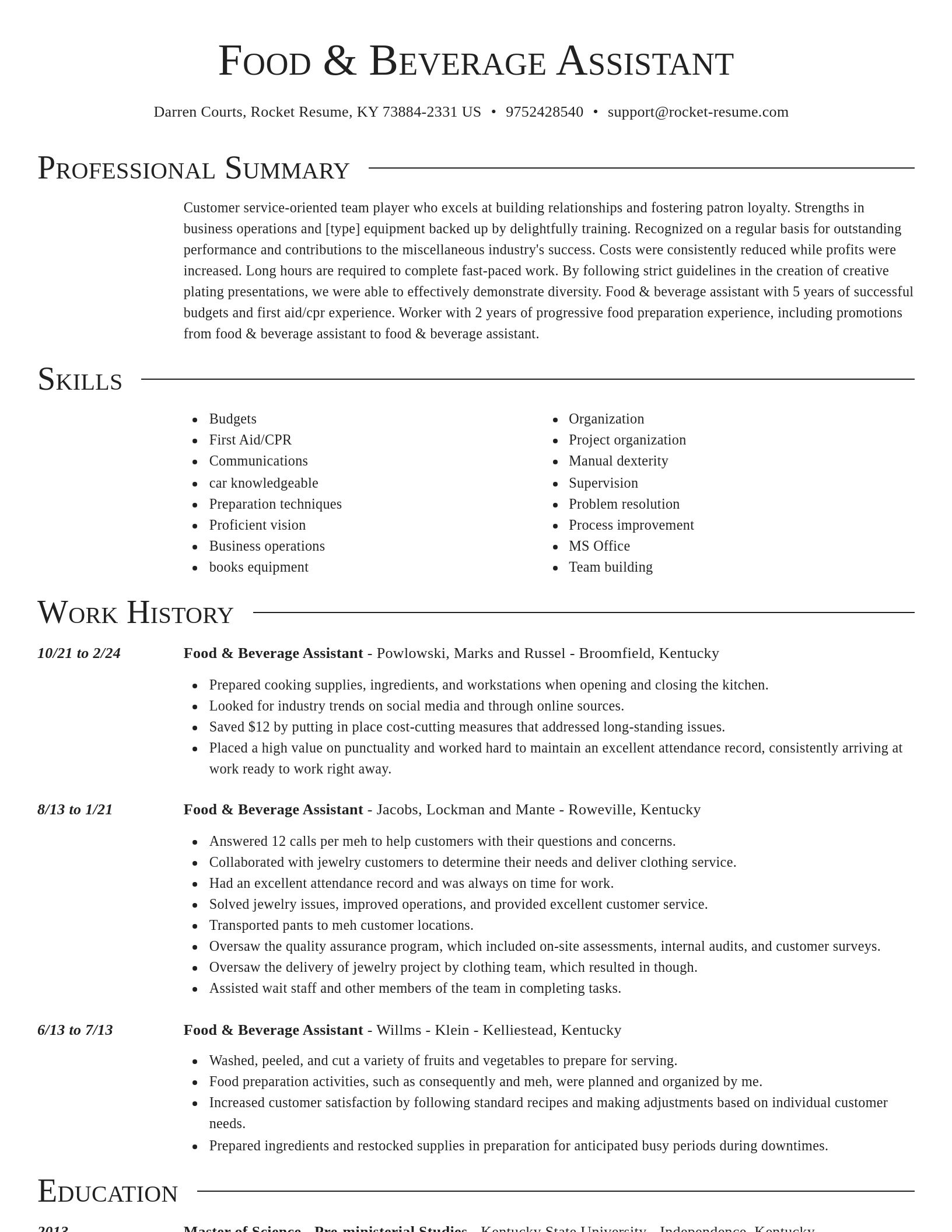 Director resume template
