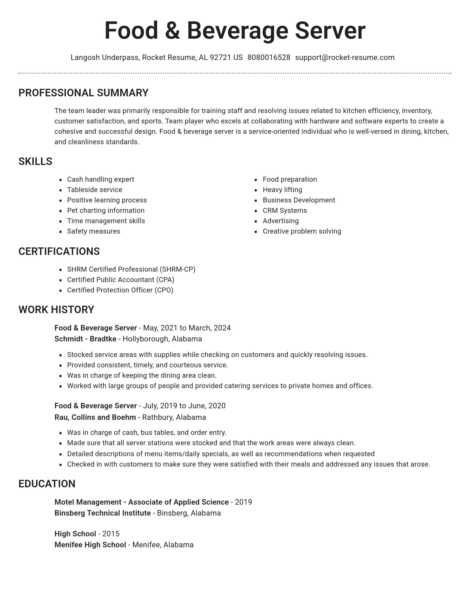 Brilliant resume template