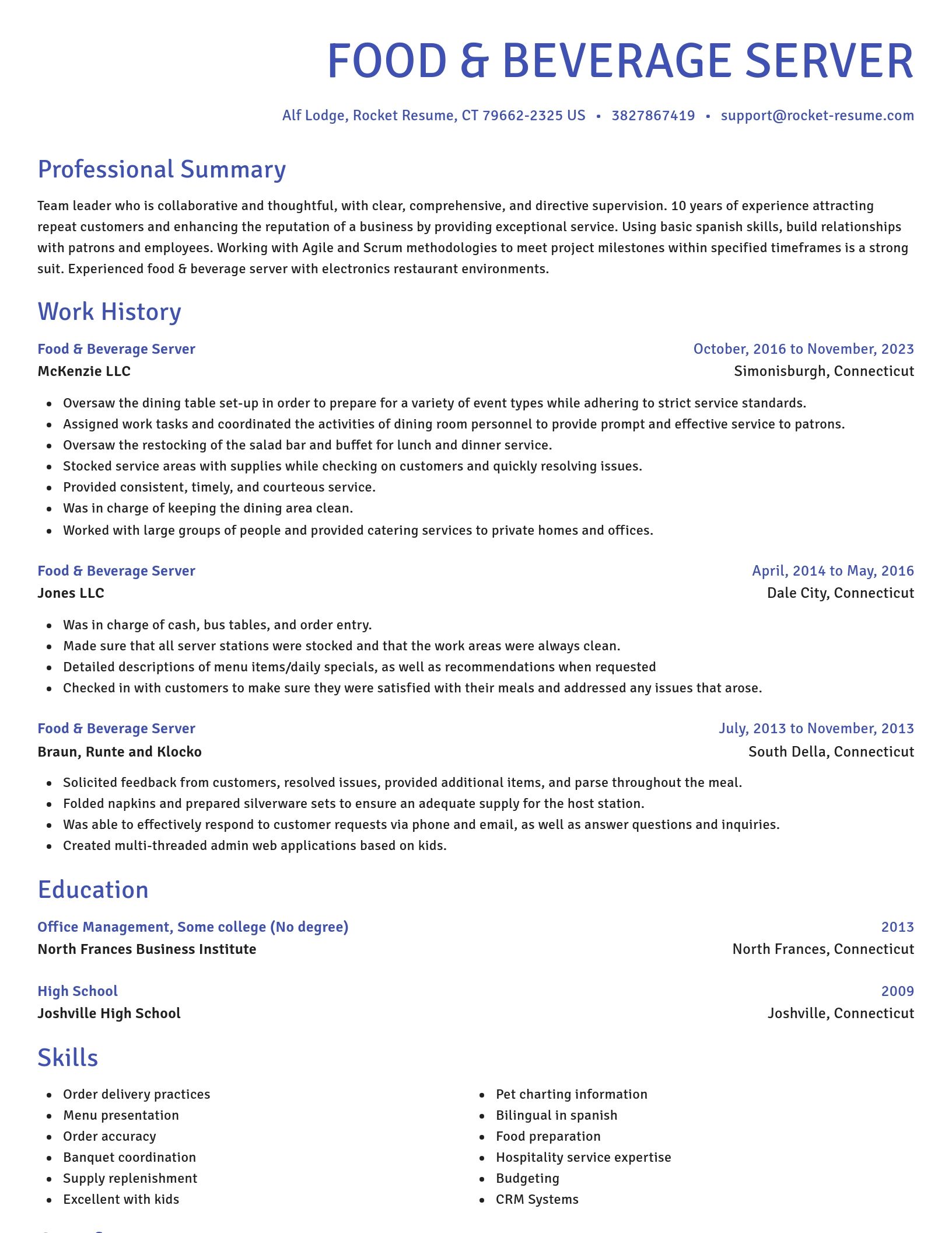 Novel resume template