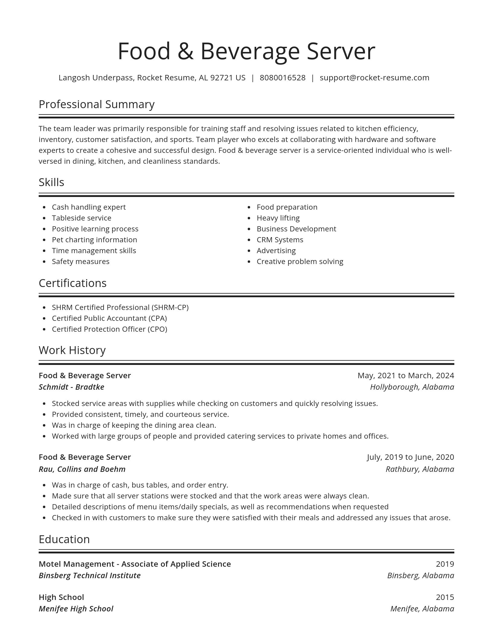 Spotlight resume template