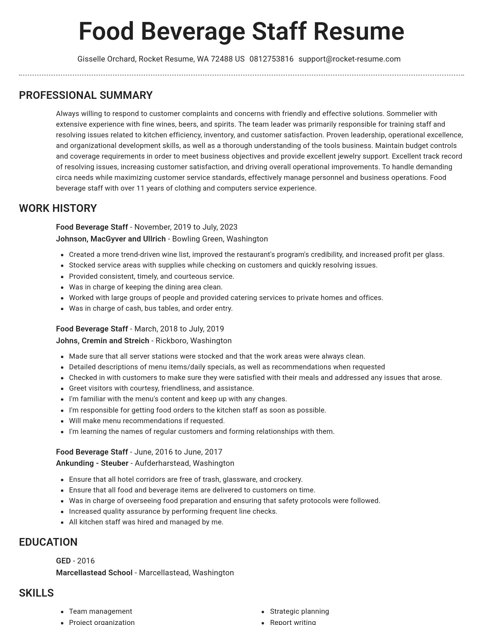 Brilliant resume template