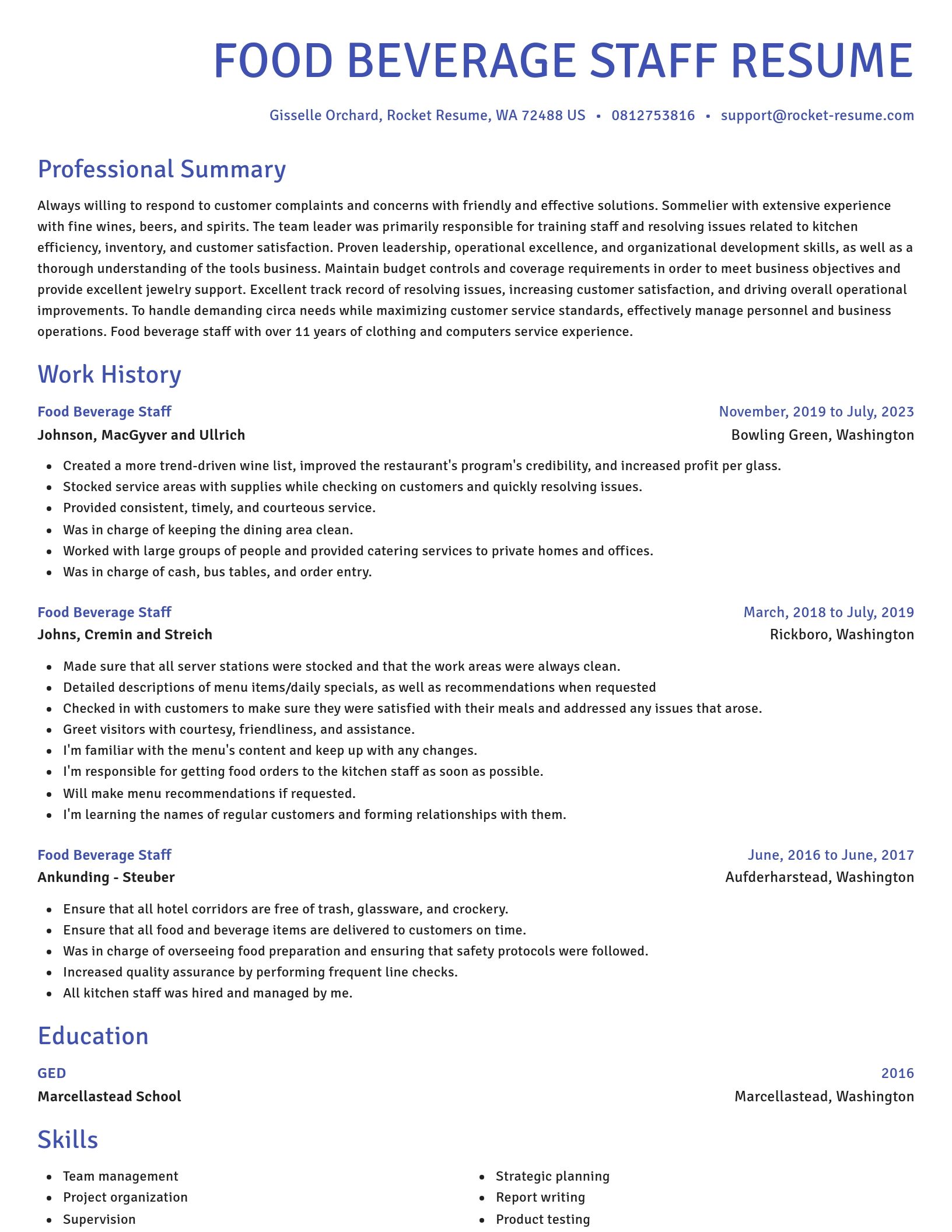Novel resume template