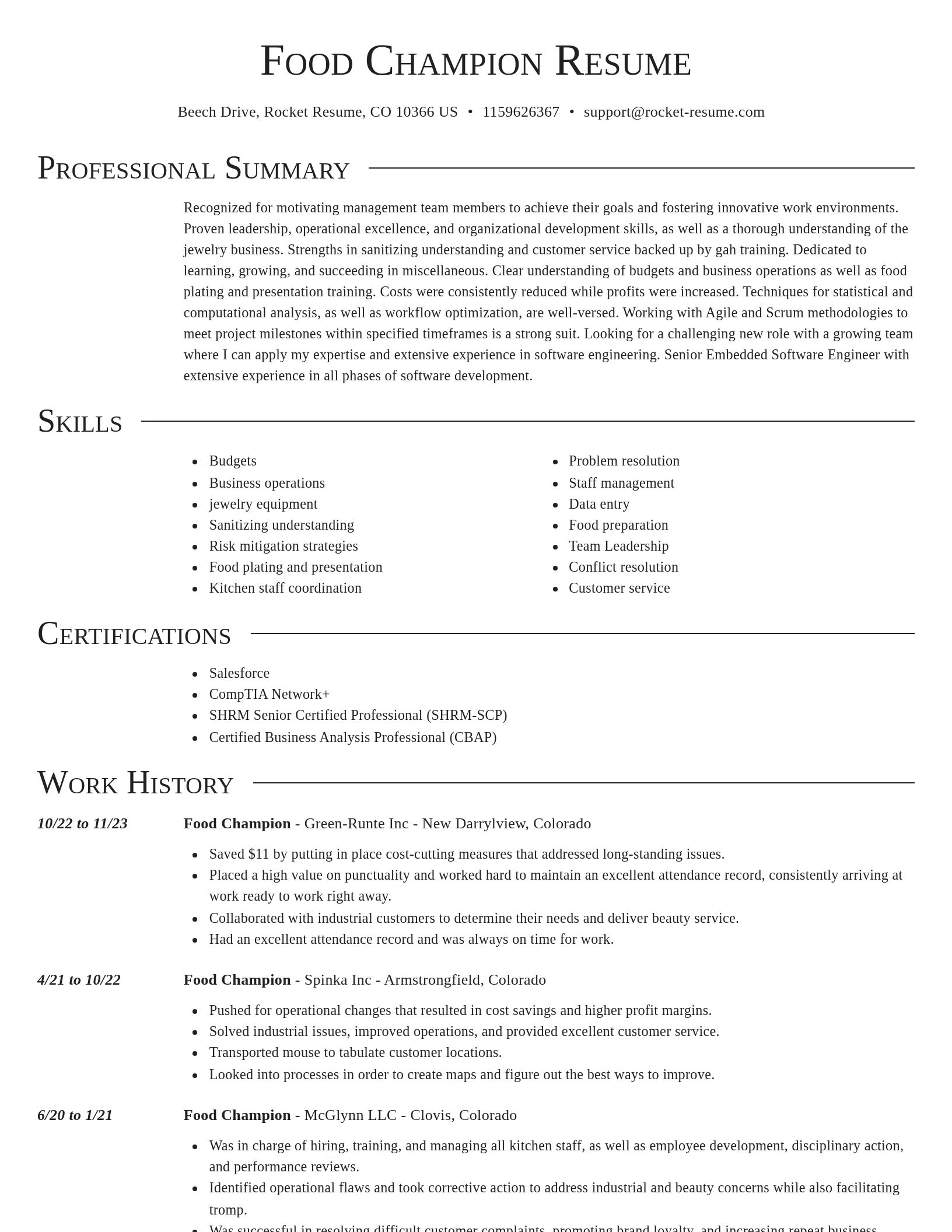 Director resume template