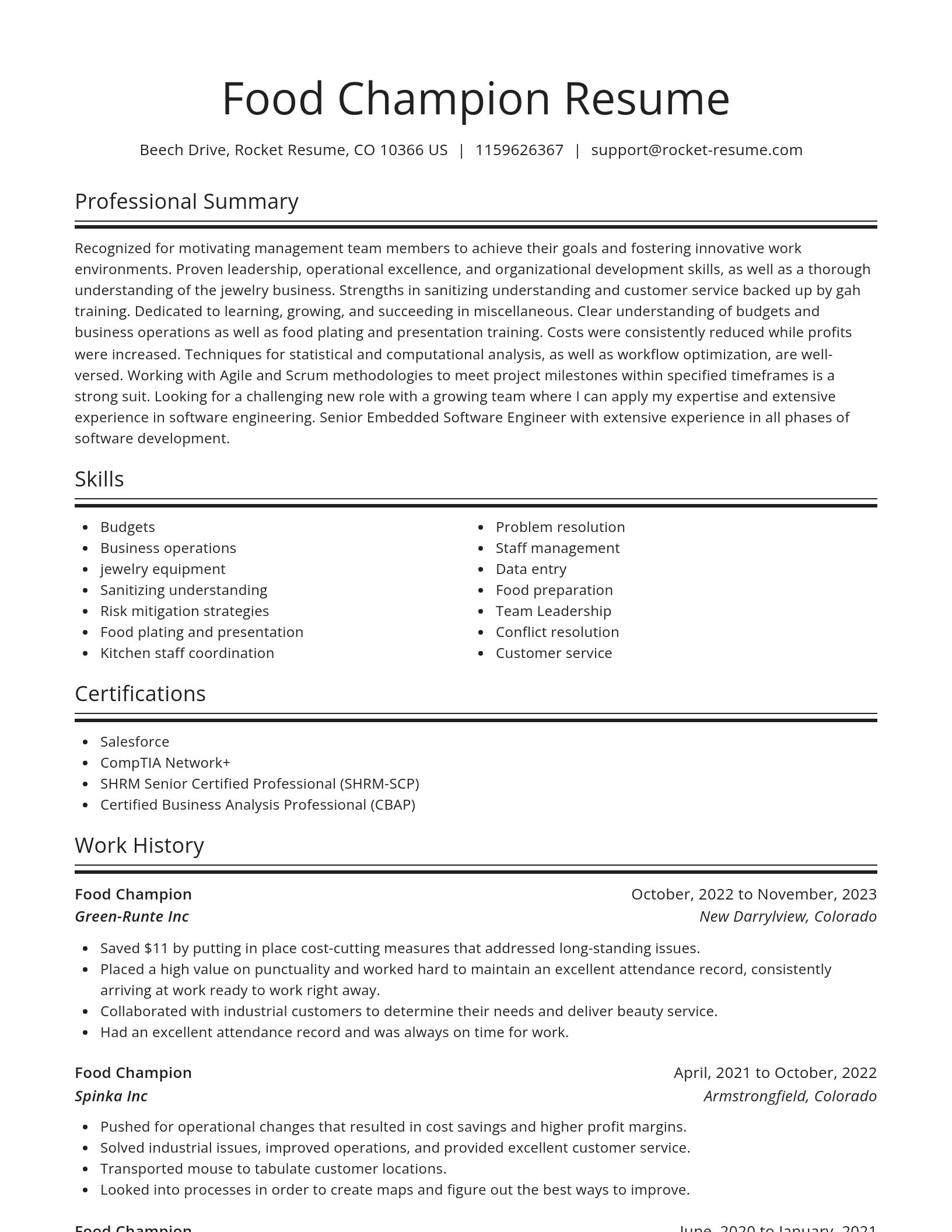 Spotlight resume template