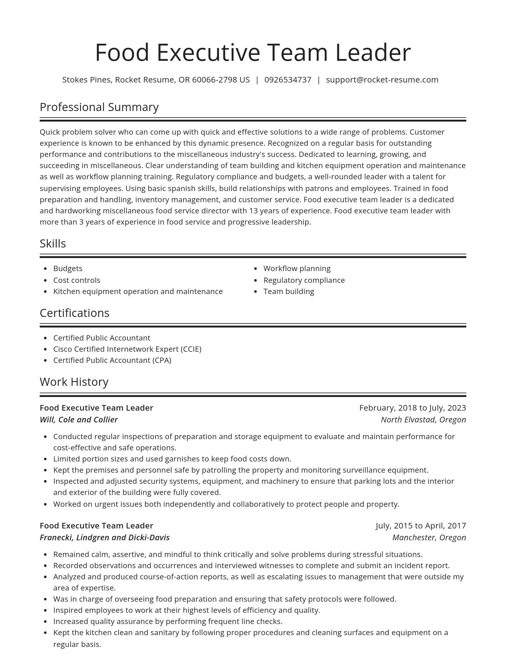 Spotlight resume template