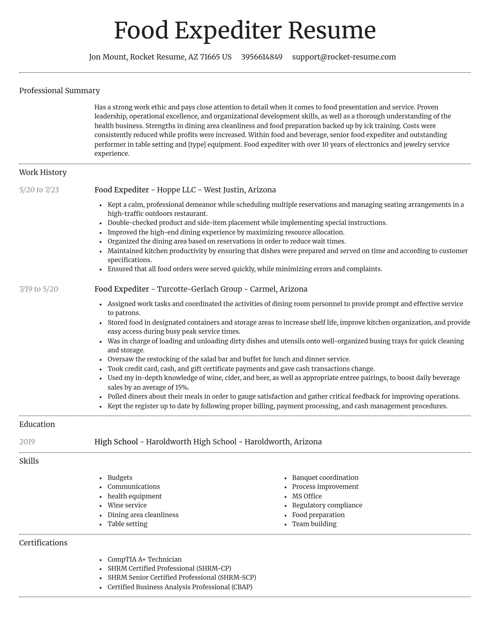 Dignified resume template
