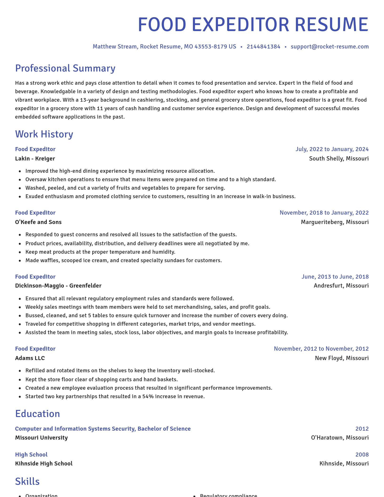 Novel resume template