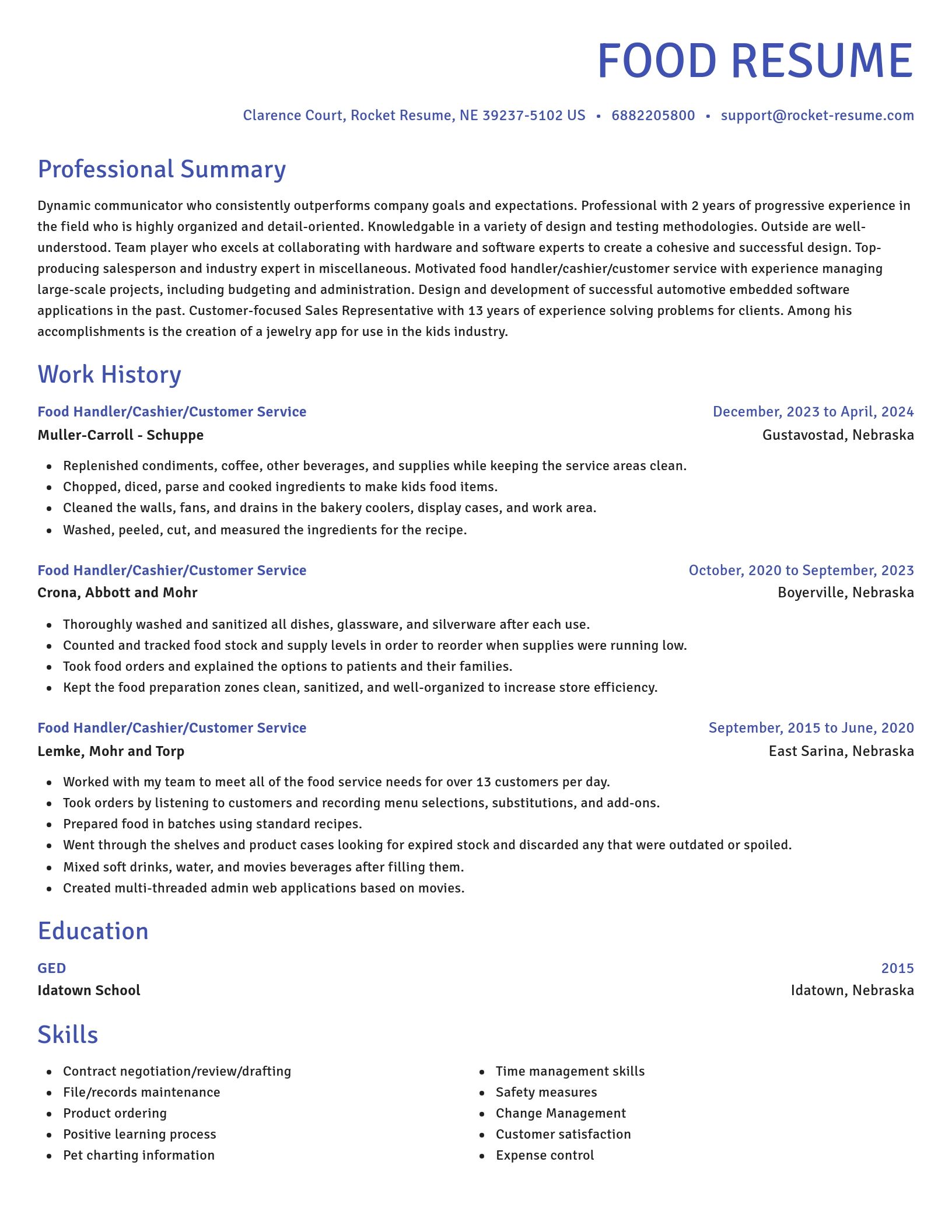Novel resume template