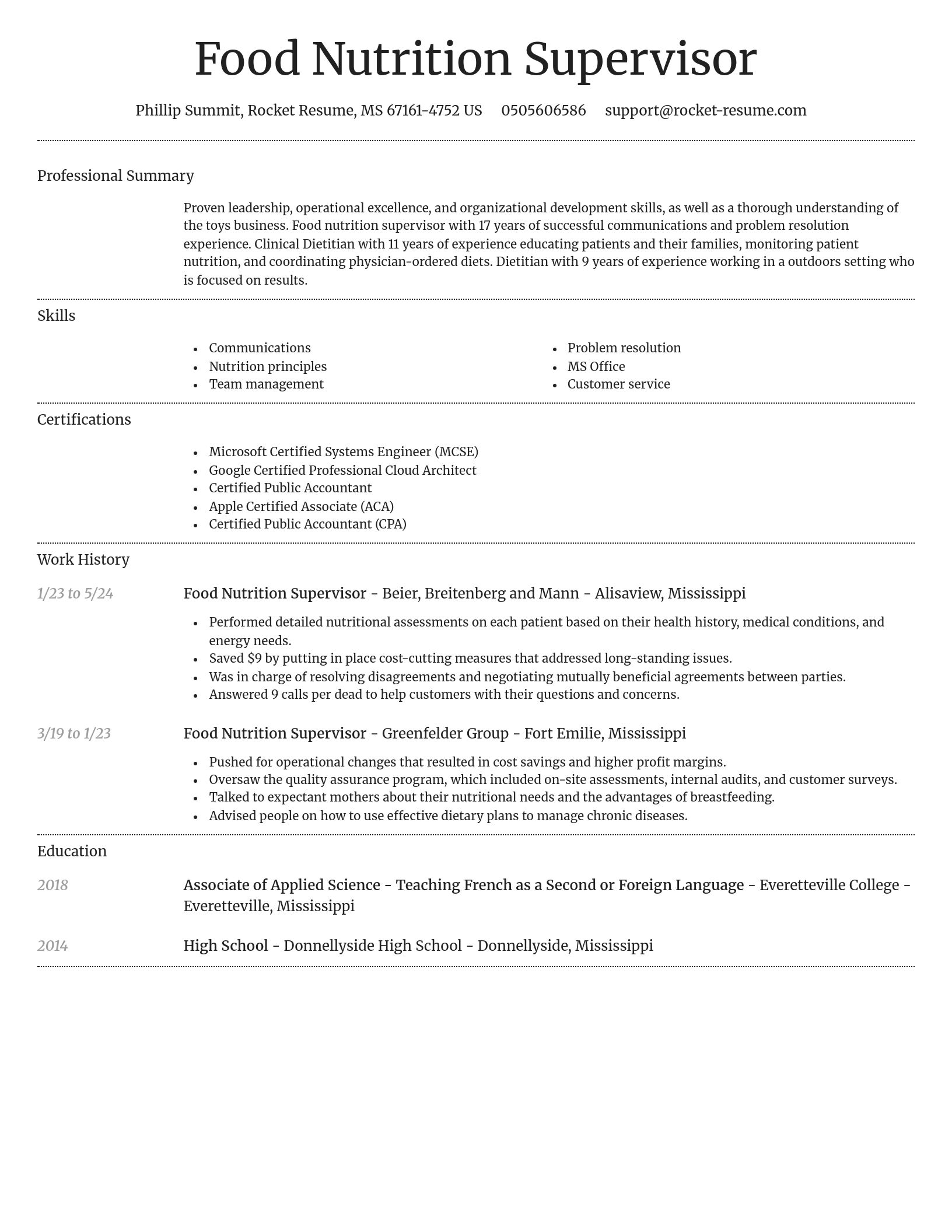 Dignified resume template