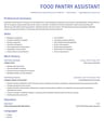 Food Pantry Assistant resume template