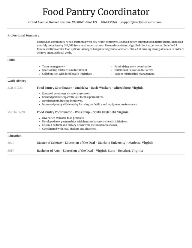 Dignified resume template