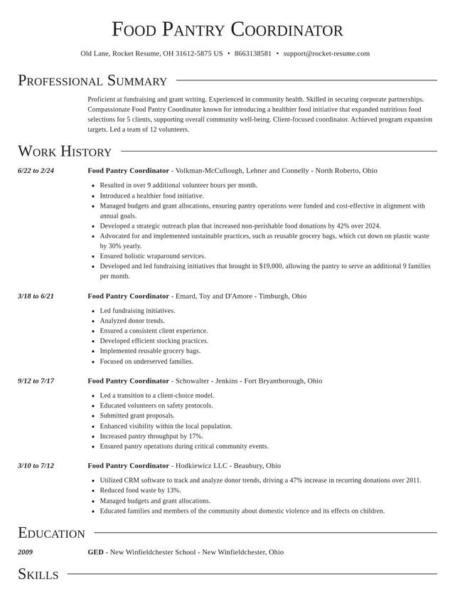 Director resume template
