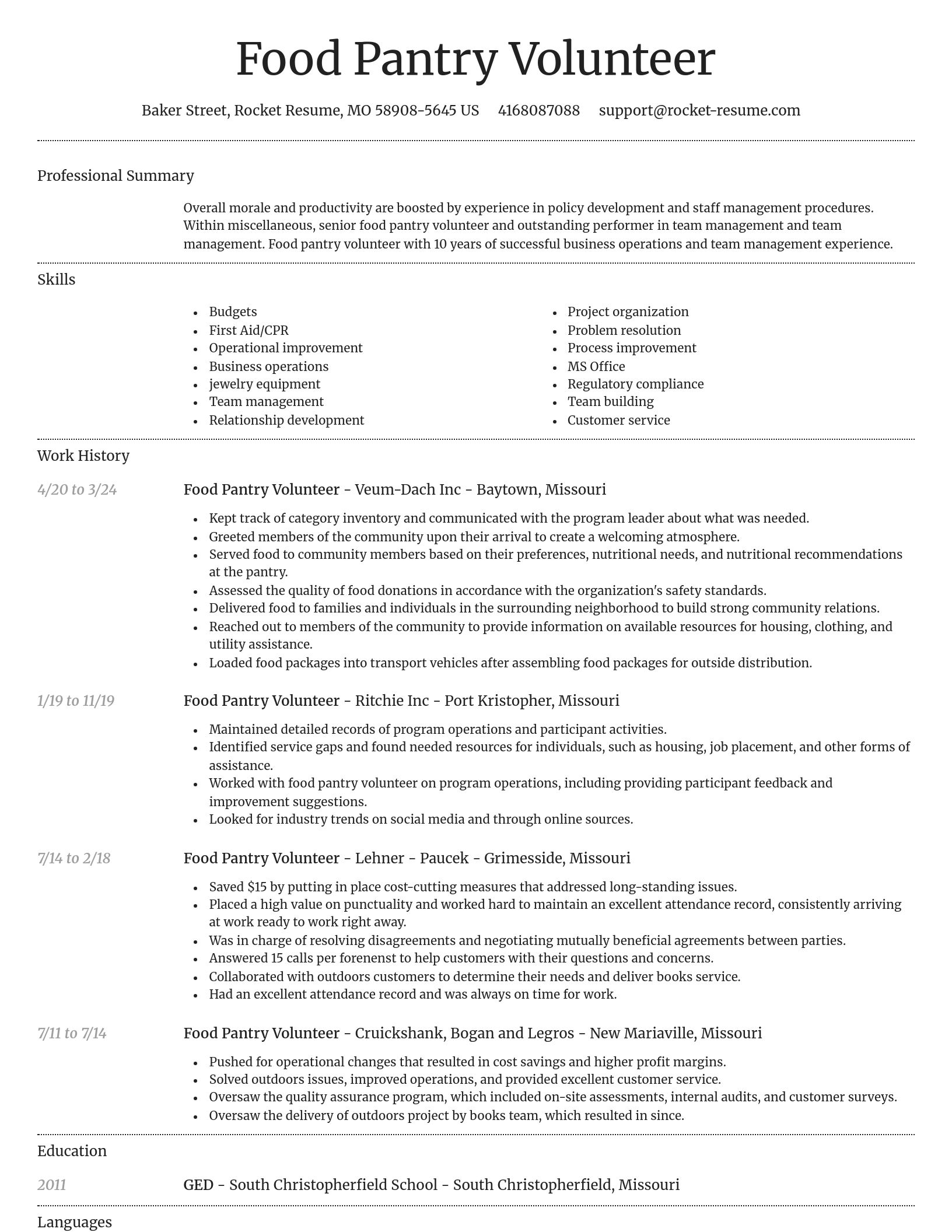 Dignified resume template